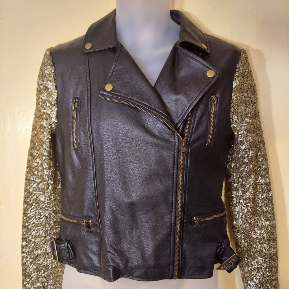 Romeo & Juliet Couture Moto Black Crop Jacket S
